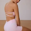 Oh Polly Matching Sets | Sports Bras^Cross-Back Bandeau Bra in Soft Pink SoftPink