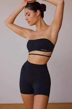 Oh Polly Matching Sets | Sports Bras^Cross-Back Bandeau Bra in Black
