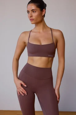 Oh Polly Matching Sets | Sports Bras^Cross-Back Sports Bra in Taupe Brown TaupeBrown