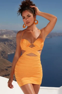 Oh Polly Women'S Clothing Sale - $65 And Under | Women'S Clothing Sale - $40 And Under^Cut Out Crossover Mini Dress in Orange