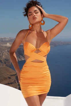 Oh Polly Women'S Clothing Sale - $65 And Under | Women'S Clothing Sale - $40 And Under^Cut Out Crossover Mini Dress in Orange
