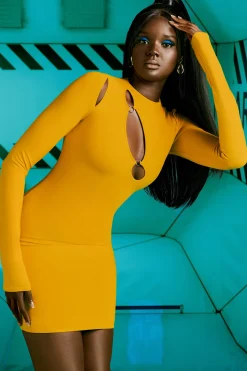 Oh Polly Women'S Clothing Sale - $65 And Under | Women'S Clothing Sale - $40 And Under^Cut Out Long Sleeve Dress in Yellow