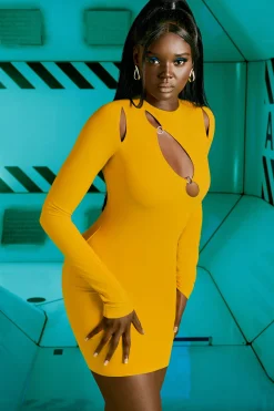 Oh Polly Women'S Clothing Sale - $65 And Under | Women'S Clothing Sale - $40 And Under^Cut Out Long Sleeve Dress in Yellow