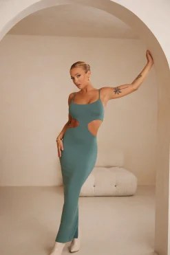 Oh Polly Tencel™ Modal Dresses^Cut Out Maxi Dress in Teal