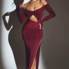 Oh Polly Fall Outfits | Party Dresses^Cut Out Maxi Dress in Wine