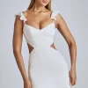 Oh Polly Bride To Be | Satin Dresses^Cut Out Satin Mini Dress in Ivory