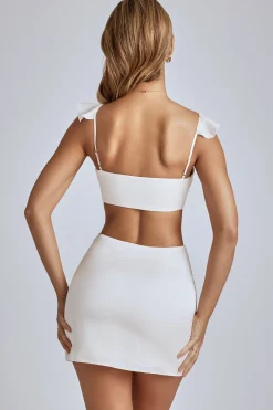 Oh Polly Bride To Be | Satin Dresses^Cut Out Satin Mini Dress in Ivory