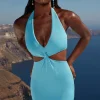 Oh Polly Women'S Clothing Sale - $65 And Under | Women'S Clothing Sale - $40 And Under^Cut Out Twist Mini Dress in Blue