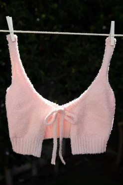Oh Polly Women'S Clothing Sale - $65 And Under | Women'S Clothing Sale - $40 And Under^Cute Doing Nothing Cosy Tie Front Crop Top in Pink
