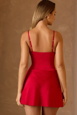 Oh Polly Party Dresses | Birthday^Cut-Out A-Line Mini Dress in Scarlet Red ScarletRed