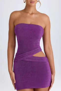 Oh Polly Night Out^Cut-Out Bandeau Mini Dress in Grape