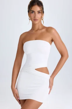 Oh Polly Night Out^Cut-Out Bandeau Mini Dress in White