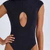 Oh Polly Night Out^Cut-Out Bodysuit in Black
