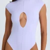 Oh Polly Night Out^Cut-Out Bodysuit in Soft Lilac SoftLilac