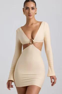 Oh Polly Women'S Clothing Sale - $65 And Under | Night Out^Cut-Out Hardware Detail Mini Dress in Buttercream