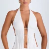 Oh Polly Co-Ords | Tops^Cut-Out Ruched Halterneck Crop Top in White