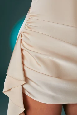 Oh Polly Bride To Be | Graduation Dresses^Deep Plunge Ruffled Mini Dress in Ivory