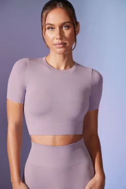 Oh Polly Women'S Clothing Sale - $65 And Under | Women'S Clothing Sale - $40 And Under^Define Luxe Baby Tee Crop Top in Dusty Lilac DustyLilac