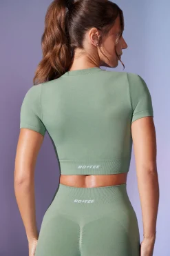 Oh Polly Women'S Clothing Sale - $65 And Under | Women'S Clothing Sale - $40 And Under^Define Luxe Baby Tee Crop Top in Sage