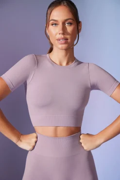 Oh Polly Women'S Clothing Sale - $65 And Under | Women'S Clothing Sale - $40 And Under^Define Luxe Baby Tee Crop Top in Dusty Lilac DustyLilac