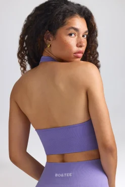 Oh Polly Matching Sets | Tops^Define Luxe Halterneck Sports Bra in Purple