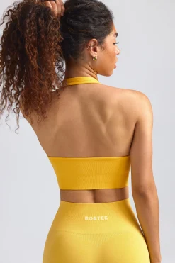 Oh Polly Women'S Clothing Sale - $65 And Under | Women'S Clothing Sale - $40 And Under^Define Luxe Halterneck Sports Bra in Golden Yellow