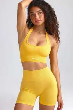 Oh Polly Women'S Clothing Sale - $65 And Under | Women'S Clothing Sale - $40 And Under^Define Luxe Halterneck Sports Bra in Golden Yellow