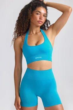 Oh Polly Women'S Clothing Sale - $65 And Under | Women'S Clothing Sale - $40 And Under^Define Luxe Halterneck Sports Bra in Turquoise Blue