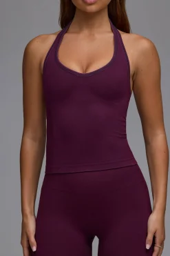 Oh Polly Matching Sets | Tops^Define Luxe Halterneck Tank Top in Grape