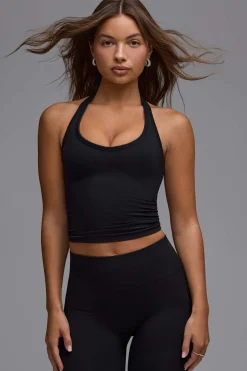 Oh Polly Matching Sets | Tops^Define Luxe Halterneck Tank Top in Black