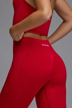 Oh Polly Leggings | Matching Sets^Define Luxe High-Waist Leggings in Cherry Red CherryRed