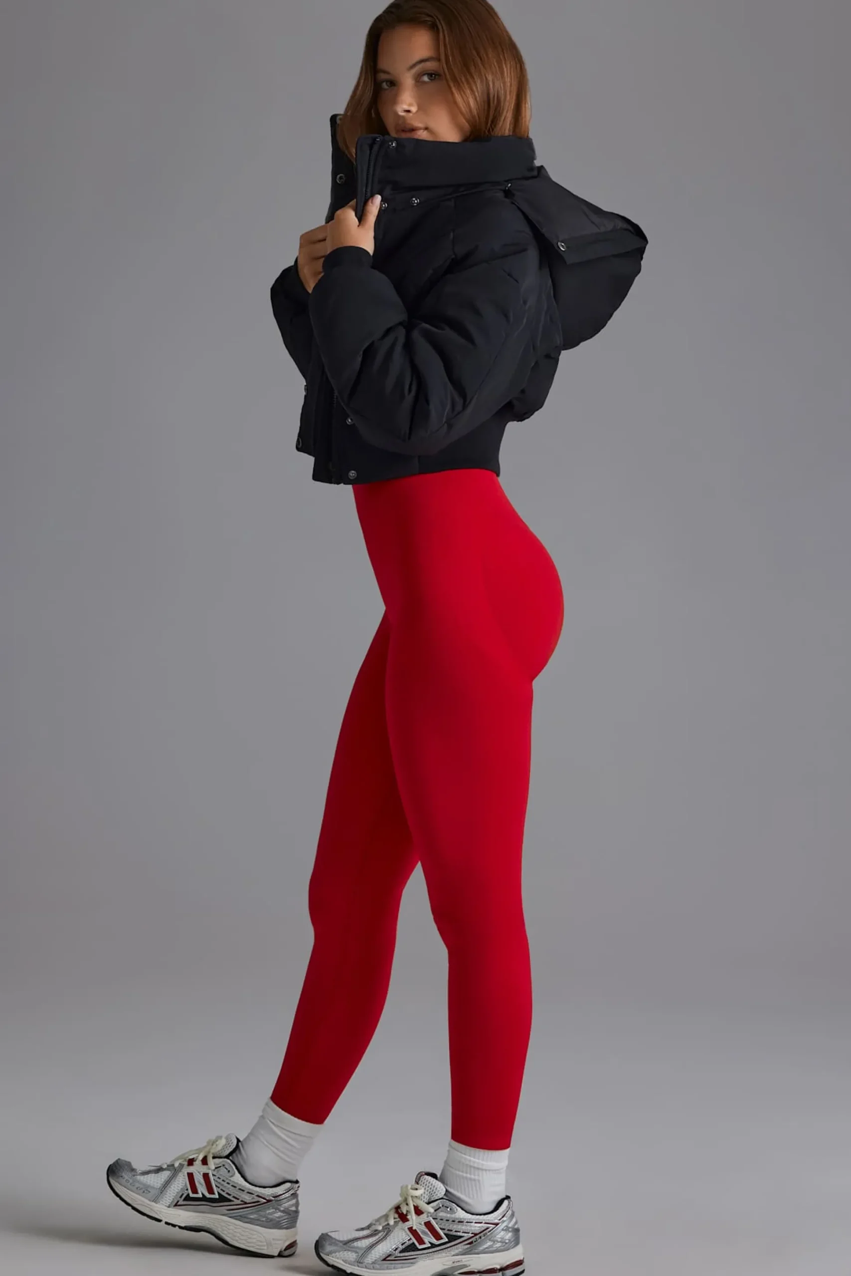 Oh Polly Leggings | Matching Sets^Define Luxe High-Waist Leggings in Cherry Red CherryRed