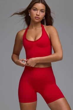 Oh Polly Matching Sets | Shorts^Define Luxe High-Waist Mini Shorts in Cherry Red CherryRed