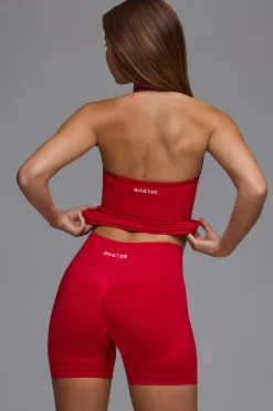 Oh Polly Matching Sets | Shorts^Define Luxe High-Waist Mini Shorts in Cherry Red CherryRed