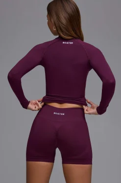 Oh Polly Matching Sets | Shorts^Define Luxe High-Waist Mini Shorts in Grape