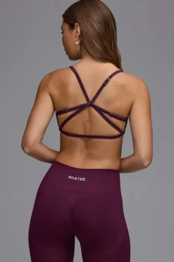 Oh Polly Matching Sets | Sports Bras^Define Luxe Multiway Open-Back Sports Bra in Grape