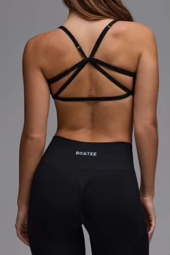 Oh Polly Matching Sets | Sports Bras^Define Luxe Multiway Open-Back Sports Bra in Black