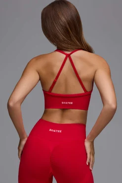 Oh Polly Matching Sets | Sports Bras^Define Luxe Multiway Sports Bra in Cherry Red CherryRed