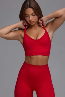 Oh Polly Matching Sets | Sports Bras^Define Luxe Multiway Sports Bra in Cherry Red CherryRed