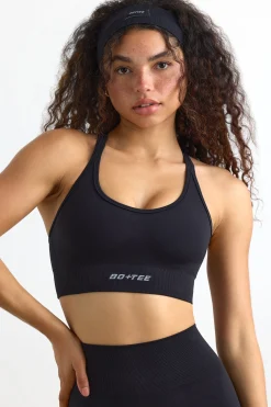 Oh Polly Matching Sets | Sports Bras^Define Luxe Strappy Sports Bra in Jet Black JetBlack