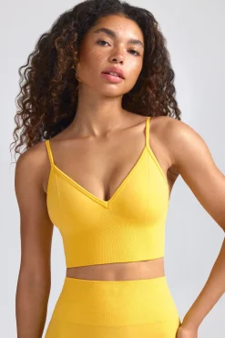 Oh Polly Women'S Clothing Sale - $65 And Under | Women'S Clothing Sale - $40 And Under^Define Luxe V-Neck Sports Bra in Golden Yellow