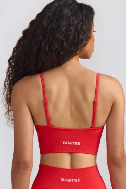 Oh Polly Matching Sets | Tops^Define Luxe V-Neck Sports Bra in Poppy Red