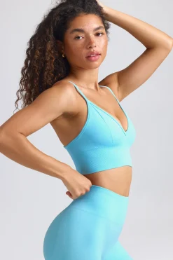 Oh Polly Women'S Clothing Sale - $65 And Under | Women'S Clothing Sale - $40 And Under^Define Luxe V-Neck Sports Bra in Sky Blue