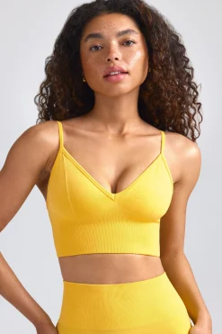 Oh Polly Women'S Clothing Sale - $65 And Under | Women'S Clothing Sale - $40 And Under^Define Luxe V-Neck Sports Bra in Golden Yellow