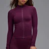Oh Polly Coats | Matching Sets^Define Luxe Zip-Up Jacket in Grape