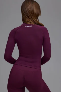 Oh Polly Coats | Matching Sets^Define Luxe Zip-Up Jacket in Grape