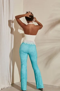 Oh Polly Women'S Clothing Sale - $65 And Under | Women'S Clothing Sale - $40 And Under^Detail Flare Trousers in Teal Print TealPrint