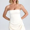 Oh Polly Party Dresses | Night Out^Draped A-Line Mini Dress in Ivory