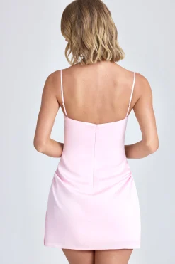 Oh Polly Party Dresses | Birthday^Draped A-Line Mini Dress in Blush