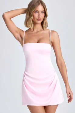 Oh Polly Party Dresses | Birthday^Draped A-Line Mini Dress in Blush